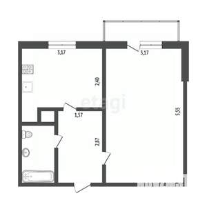 1-к квартира, вторичка, 32м2, 4/9 этаж