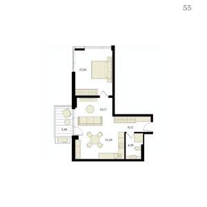 2-к квартира, вторичка, 57м2, 11/12 этаж