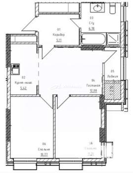 3-к квартира, вторичка, 55м2, 7/16 этаж