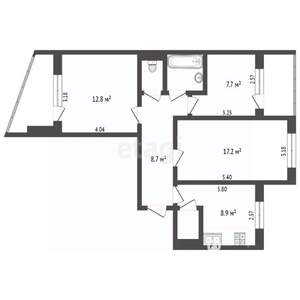 3-к квартира, вторичка, 60м2, 4/9 этаж