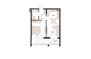 1-к квартира, вторичка, 48м2, 6/8 этаж