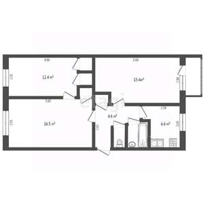 3-к квартира, вторичка, 60м2, 4/5 этаж