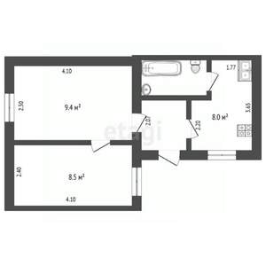 2-к квартира, вторичка, 32м2, 1/1 этаж