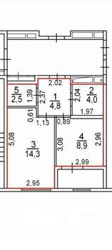 1-к квартира, вторичка, 35м2, 4/9 этаж