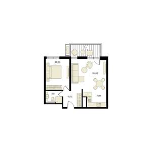 2-к квартира, вторичка, 54м2, 2/12 этаж