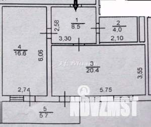 1-к квартира, вторичка, 50м2, 8/11 этаж