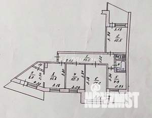 4-к квартира, вторичка, 97м2, 8/9 этаж
