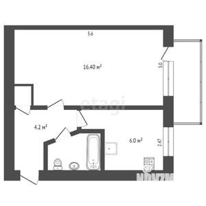 1-к квартира, вторичка, 31м2, 5/5 этаж
