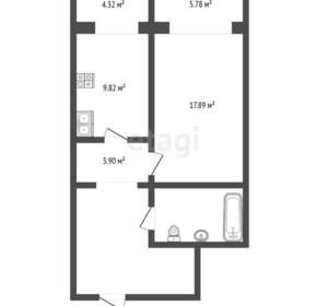 1-к квартира, вторичка, 59м2, 3/17 этаж