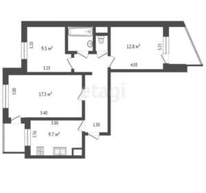 3-к квартира, вторичка, 70м2, 2/9 этаж