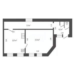 1-к квартира, вторичка, 33м2, 2/2 этаж