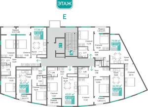 1-к квартира, вторичка, 42м2, 3/9 этаж