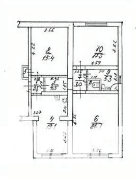 3-к квартира, вторичка, 96м2, 1/2 этаж