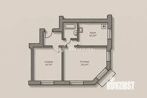 2-к квартира, вторичка, 64м2, 3/3 этаж