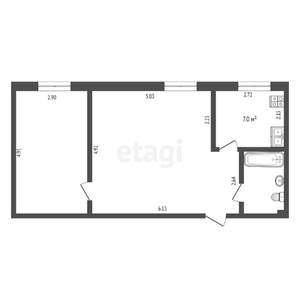 2-к квартира, вторичка, 52м2, 3/4 этаж