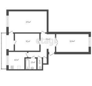 3-к квартира, вторичка, 63м2, 3/5 этаж