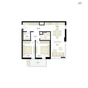 3-к квартира, вторичка, 81м2, 9/12 этаж