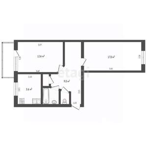 2-к квартира, вторичка, 45м2, 4/5 этаж