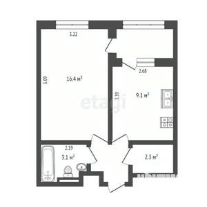 1-к квартира, вторичка, 34м2, 2/17 этаж
