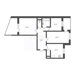 3-к квартира, вторичка, 74м2, 7/9 этаж