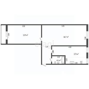 3-к квартира, вторичка, 59м2, 5/5 этаж