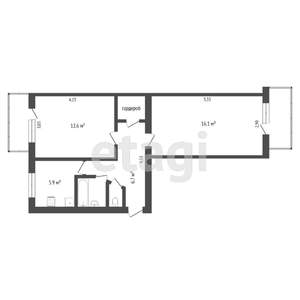 2-к квартира, вторичка, 48м2, 4/5 этаж