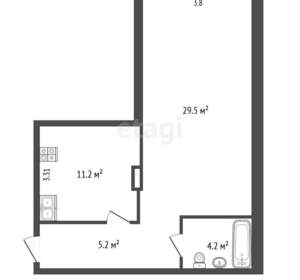 1-к квартира, вторичка, 50м2, 10/10 этаж
