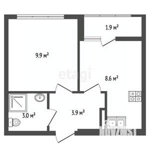 1-к квартира, вторичка, 29м2, 1/5 этаж