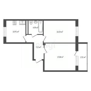 2-к квартира, вторичка, 59м2, 9/10 этаж