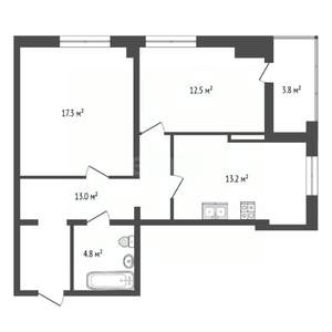 2-к квартира, вторичка, 65м2, 7/16 этаж