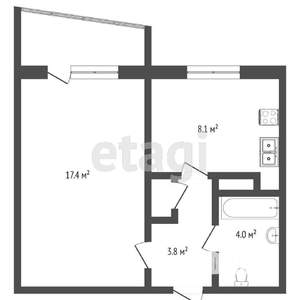 1-к квартира, вторичка, 35м2, 9/9 этаж
