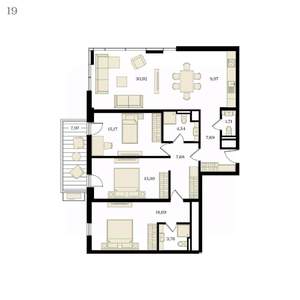 4-к квартира, вторичка, 118м2, 5/12 этаж