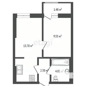1-к квартира, вторичка, 31м2, 9/16 этаж