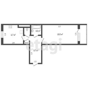 1-к квартира, вторичка, 39м2, 7/9 этаж