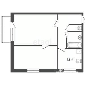 2-к квартира, вторичка, 46м2, 2/5 этаж
