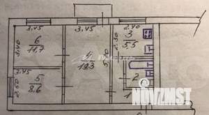 3-к квартира, вторичка, 52м2, 3/3 этаж