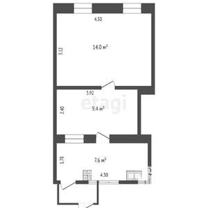 2-к квартира, вторичка, 33м2, 1/1 этаж