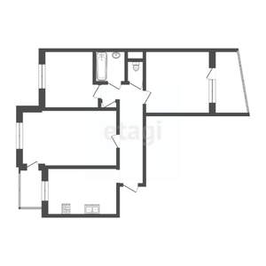 3-к квартира, вторичка, 64м2, 2/9 этаж