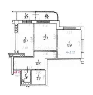 2-к квартира, вторичка, 52м2, 4/9 этаж