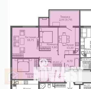 3-к квартира, вторичка, 86м2, 1/16 этаж