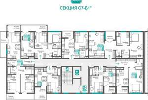 1-к квартира, вторичка, 42м2, 6/9 этаж