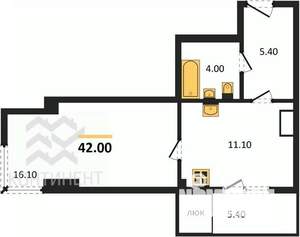Студия квартира, вторичка, 42м2, 2/16 этаж
