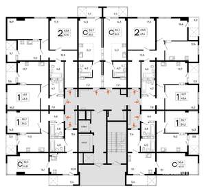 2-к квартира, строящийся дом, 67м2, 11/16 этаж