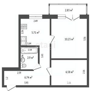 1-к квартира, вторичка, 32м2, 5/5 этаж