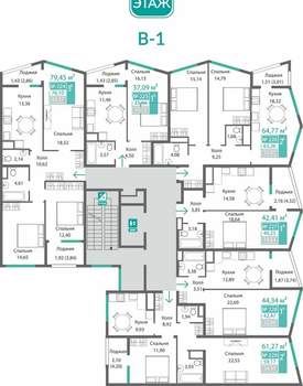 1-к квартира, вторичка, 42м2, 2/9 этаж