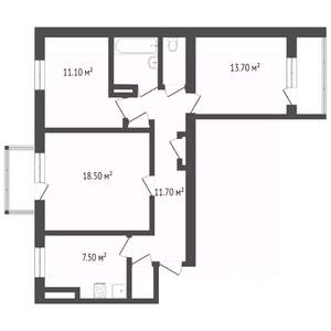 3-к квартира, вторичка, 75м2, 5/10 этаж