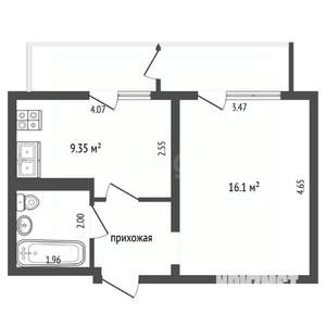 1-к квартира, вторичка, 36м2, 5/5 этаж