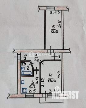 2-к квартира, вторичка, 44м2, 5/5 этаж