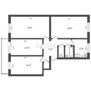 4-к квартира, вторичка, 80м2, 3/5 этаж