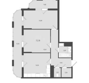 2-к квартира, вторичка, 72м2, 11/17 этаж